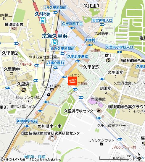 イオン久里浜店付近の地図